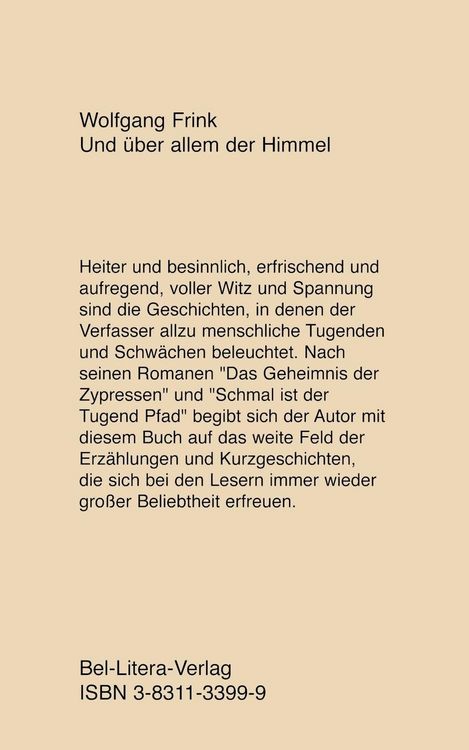 Produktbild: Und &uuml;ber allem der Himmel