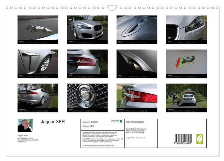 Produktbild: Jaguar XFR (Wandkalender 2027 DIN A3 quer), CALVENDO Monatskalender