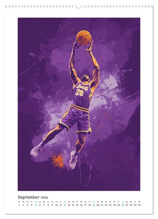 Produktbild: Basketball im Blut (Wandkalender 2026 DIN A2 hoch), CALVENDO Monatskalender