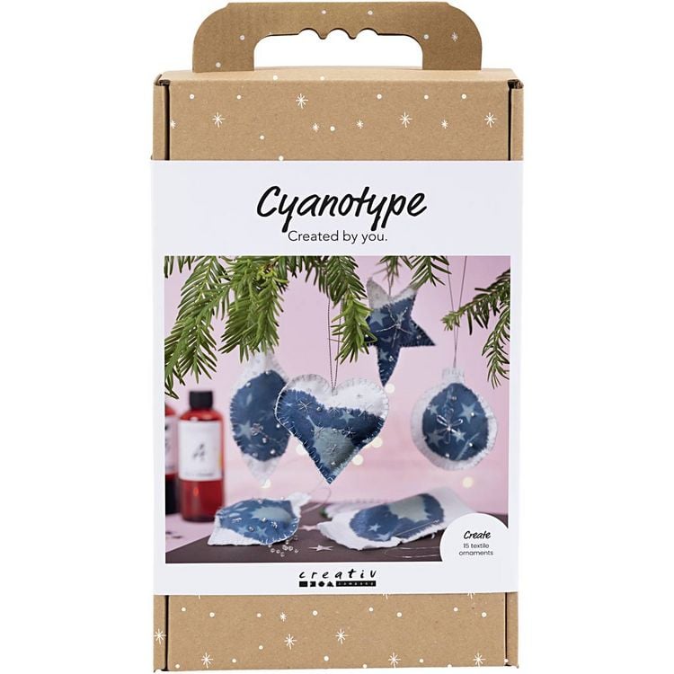 Produktbild: Creativ Company Kreativ Set Cyanotypie, Weihnachtsdekorationen aus Cyanotypie, Blau