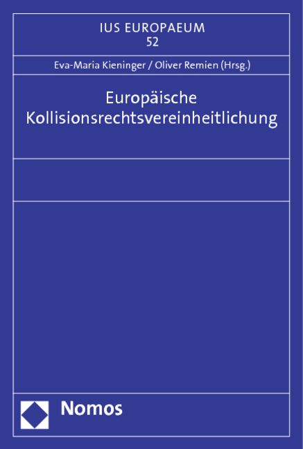 Produktbild: Europ&auml;ische Kollisionsrechtsvereinheitlichung