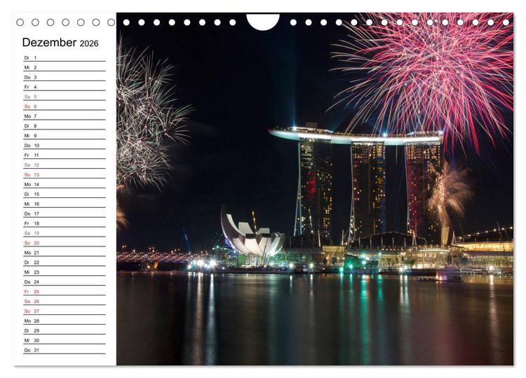 Produktbild: Singapur - Die Farben der Nacht (Wandkalender 2026 DIN A4 quer), CALVENDO Monatskalender