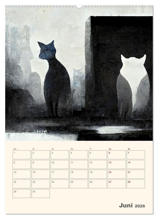Produktbild: Die 7 Leben einer Katze (hochwertiger Premium Wandkalender 2026 DIN A2 hoch), Kunstdruck in Hochglanz