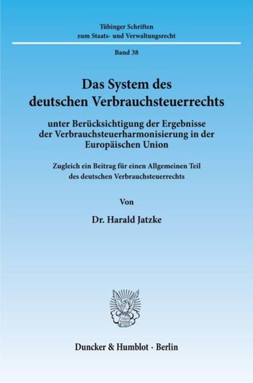 Produktbild: Das System des deutschen Verbrauchsteuerrechts