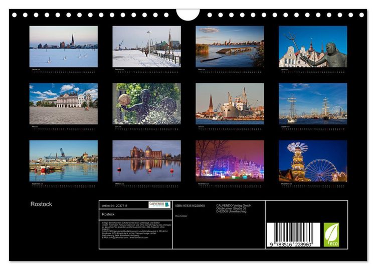 Produktbild: Rostock (Wandkalender 2026 DIN A4 quer), CALVENDO Monatskalender
