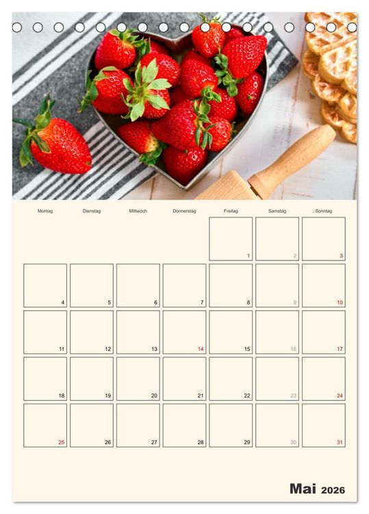Produktbild: Obst Kalender - GESUND DURCH DAS JAHR (Tischkalender 2026 DIN A5 hoch), CALVENDO Monatskalender