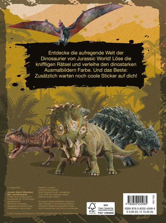 Produktbild: Jurassic World: Ultimativer Mal- und R&auml;tselspa&szlig;