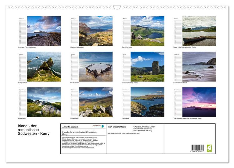 Produktbild: Irland - der romantische S&uuml;dwesten - Kerry (Wandkalender 2026 DIN A2 quer), CALVENDO Monatskalender