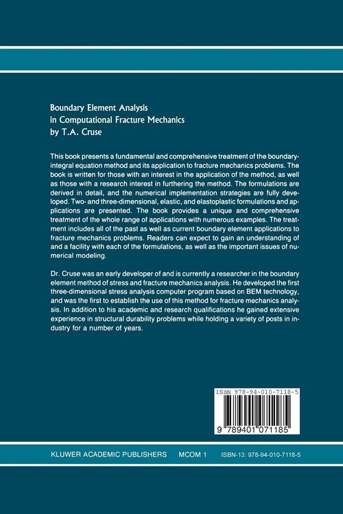 Produktbild: Boundary Element Analysis in Computational Fracture Mechanics