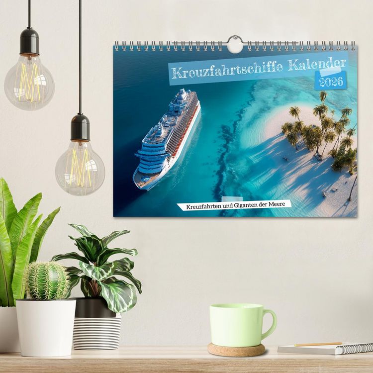 Produktbild: Kreuzfahrtschiffe Kalender - Kreuzfahrten und Giganten der Meere (Wandkalender 2026 DIN A4 quer), CALVENDO Monatskalender
