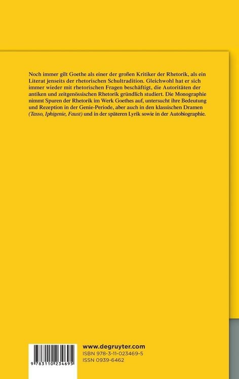 Produktbild: Goethe und die Rhetorik