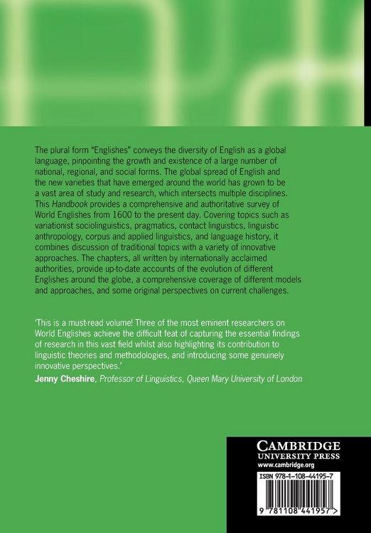 Produktbild: The Cambridge Handbook of World Englishes