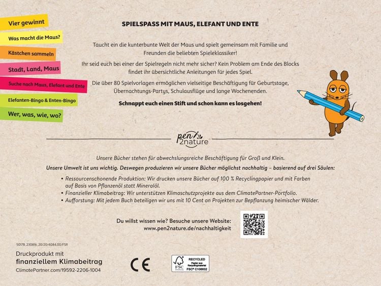 Produktbild: Die Maus - Mein Spieleblock