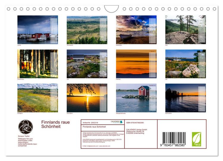 Produktbild: Finnlands raue Sch&ouml;nheit (Wandkalender 2026 DIN A4 quer), CALVENDO Monatskalender