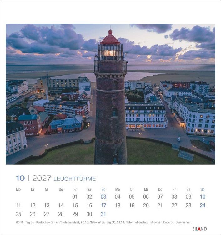 Produktbild: Leuchtt&uuml;rme Postkartenkalender 2027 - Leuchten des Nordens