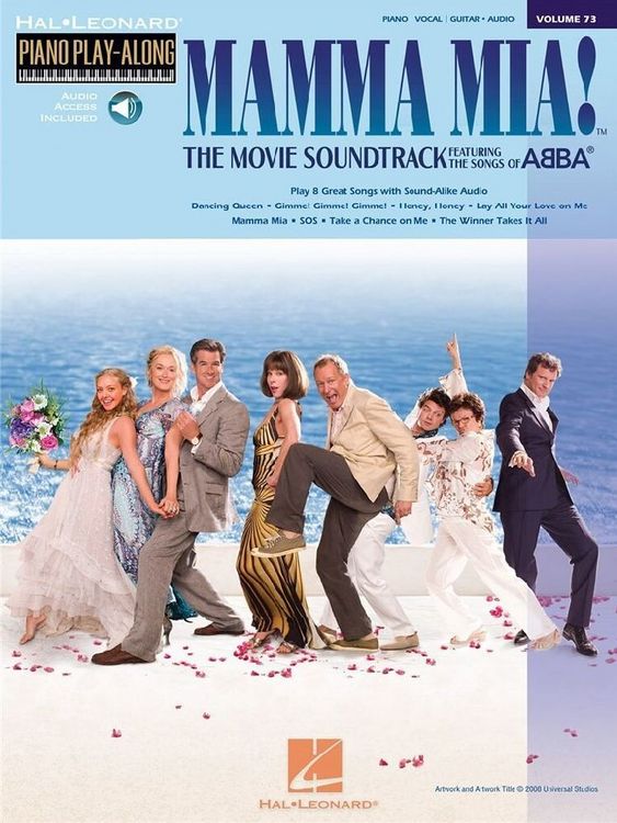 Produktbild: Mamma Mia! - The Movie Piano Play-Along, Volume 73 - Piano and Keyboard Sheet Music Songbook 8 Abba Movie Musical Songs with Online Backing and Demonstration Audio Tracks and Playback+