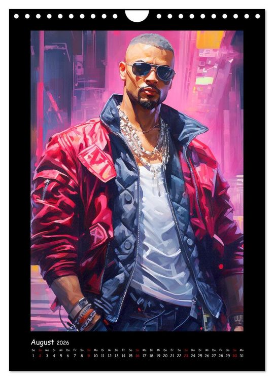 Produktbild: Cyberpunk Heroes. Futuristische Fusion von Technik und Kunst (Wandkalender 2026 DIN A4 hoch), CALVENDO Monatskalender