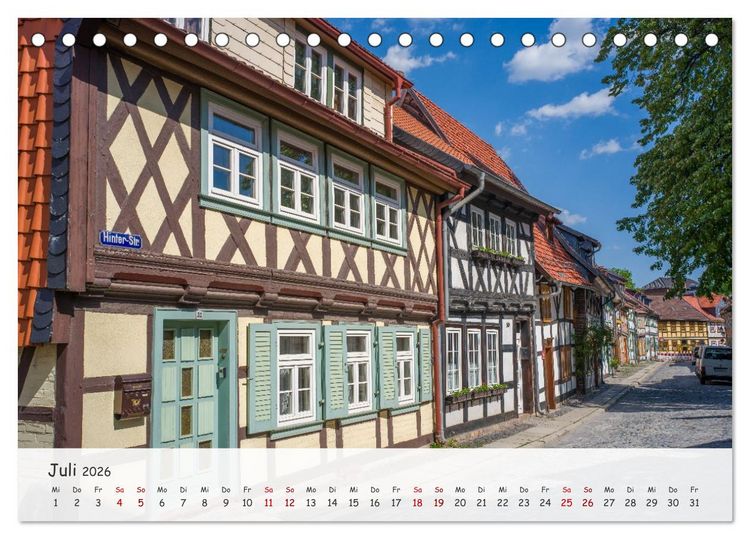 Produktbild: Wernigerode - Historische Fachwerkstadt am Harz (Tischkalender 2026 DIN A5 quer), CALVENDO Monatskalender