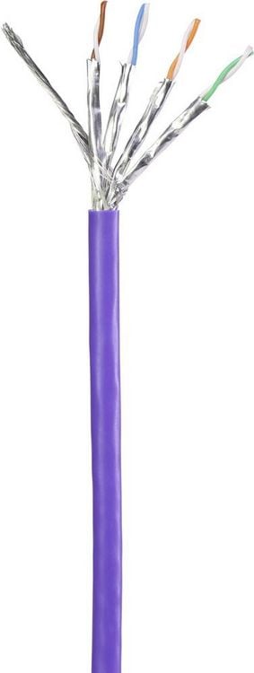 Produktbild: Renkforce RF-4724922 RJ45 Patchkabel CAT 6 S/FTP 3.00 m Violett mit Rastnasenschutz, vergoldete Steckkontakte, Flammwidrig 1 St.
