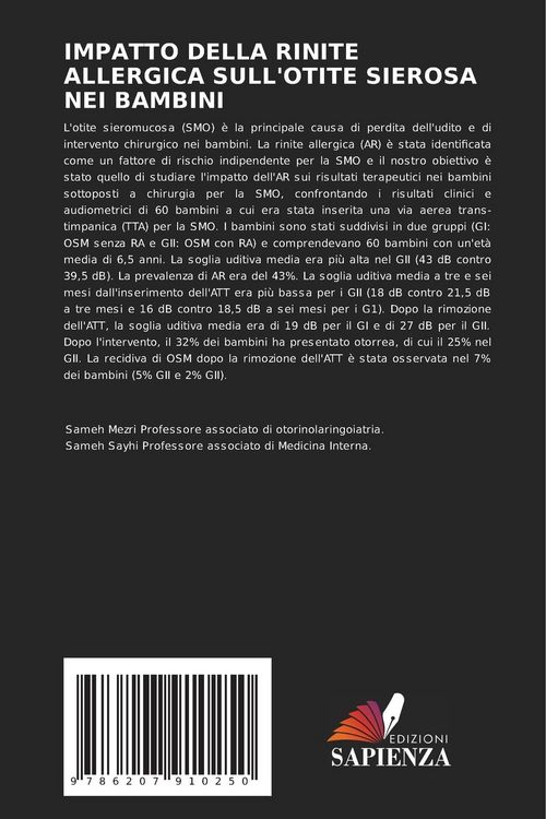 Produktbild: Impatto Della Rinite Allergica Sull'otite Sierosa Nei Bambini