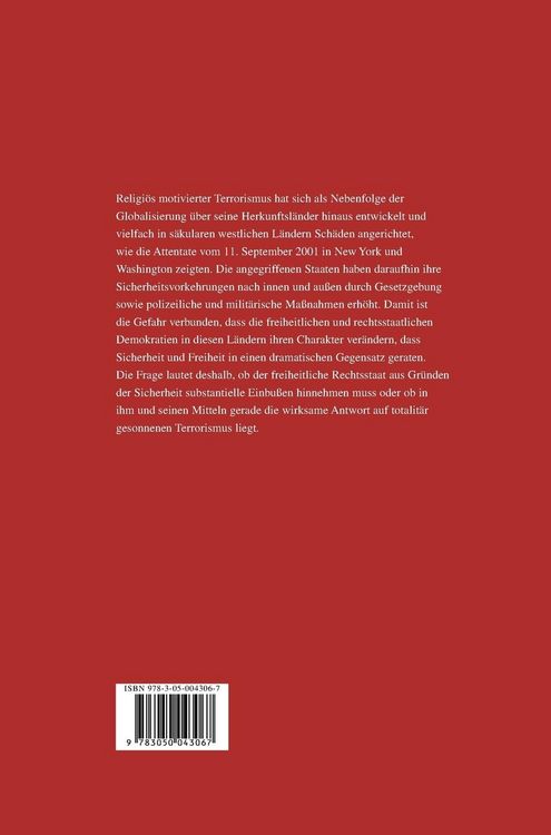 Produktbild: Terrorismus und Rechtsstaatlichkeit