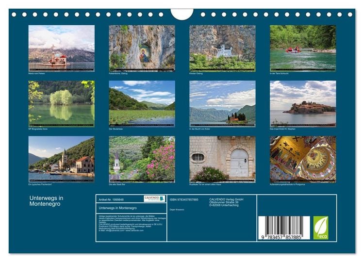 Produktbild: Unterwegs in Montenegro (Wandkalender 2026 DIN A4 quer), CALVENDO Monatskalender