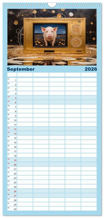 Produktbild: Familienplaner 2026 - N&auml;chtliche Traumwelten mit 5 Spalten (Wandkalender, 21 x 45 cm) CALVENDO