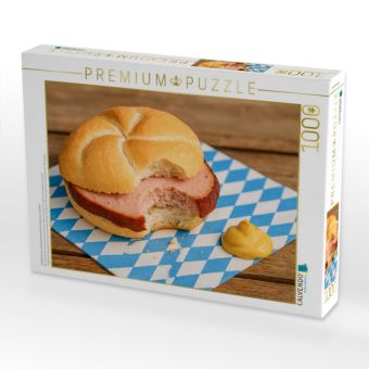 Produktbild: CALVENDO Puzzle Angebissene Leberk&auml;ssemmel mit Leberkas und Senf | 1000 Teile Lege-Gr&ouml;&szlig;e 64x48cm Foto-Puzzle f&uuml;r gl&uuml;ckliche Stunden