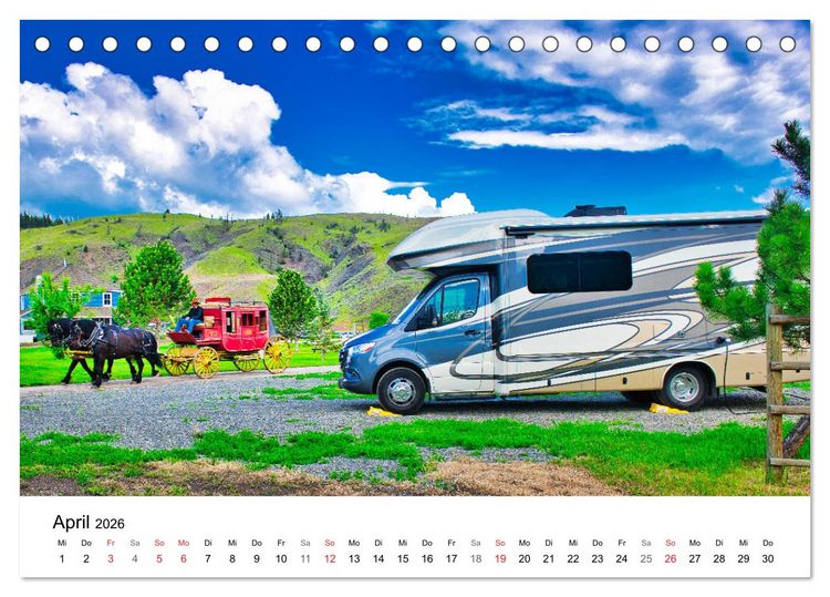 Produktbild: KANADA Mit dem Camper quer durch die Rockies (Tischkalender 2026 DIN A5 quer), CALVENDO Monatskalender