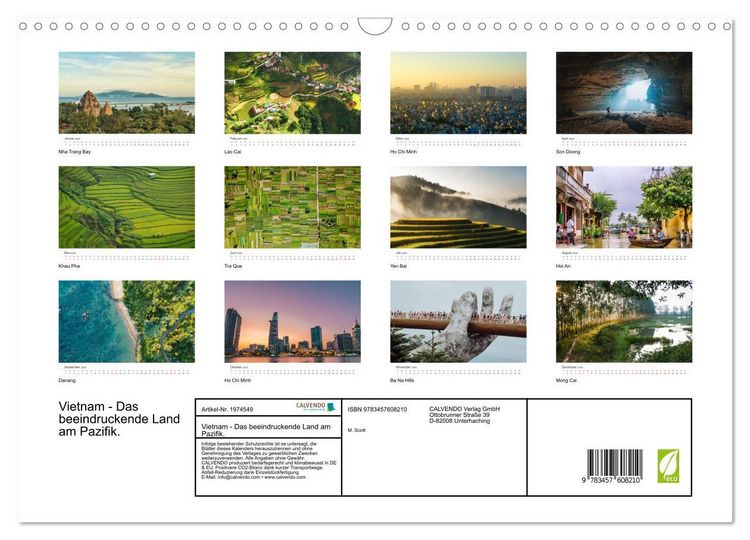 Produktbild: Vietnam - Das beeindruckende Land am Pazifik. (Wandkalender 2026 DIN A3 quer), CALVENDO Monatskalender