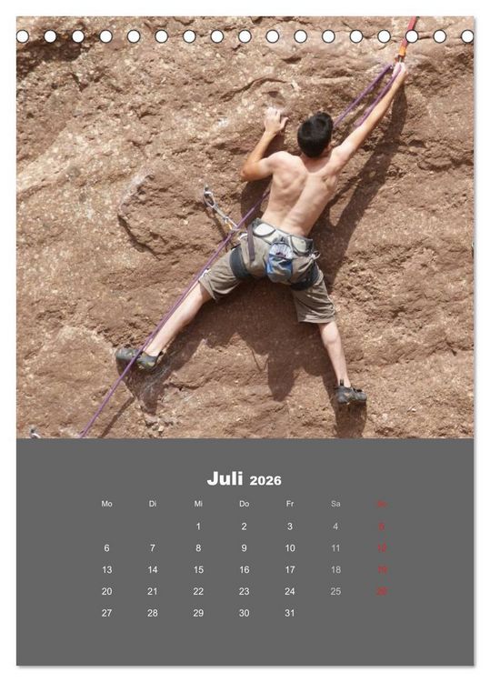 Produktbild: Erlebnis Outdoor Klettern (Tischkalender 2026 DIN A5 hoch), CALVENDO Monatskalender