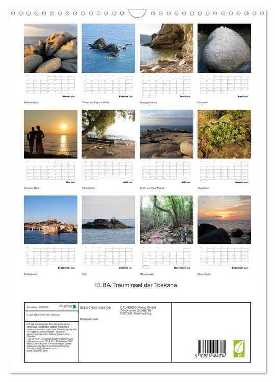 Produktbild: ELBA Trauminsel der Toskana (Wandkalender 2026 DIN A3 hoch), CALVENDO Monatskalender