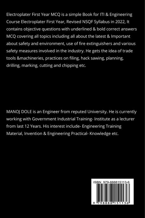 Produktbild: Electroplater First Year MCQ