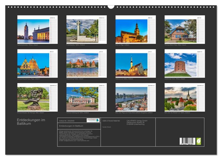 Produktbild: Entdeckungen im Baltikum (Wandkalender 2026 DIN A2 quer), CALVENDO Monatskalender