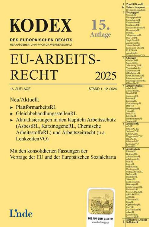 Produktbild: KODEX EU-Arbeitsrecht 2025