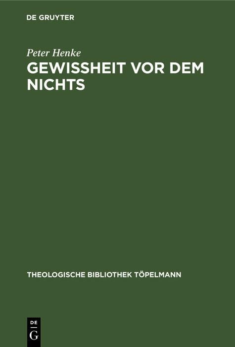 Produktbild: Gewissheit vor dem Nichts