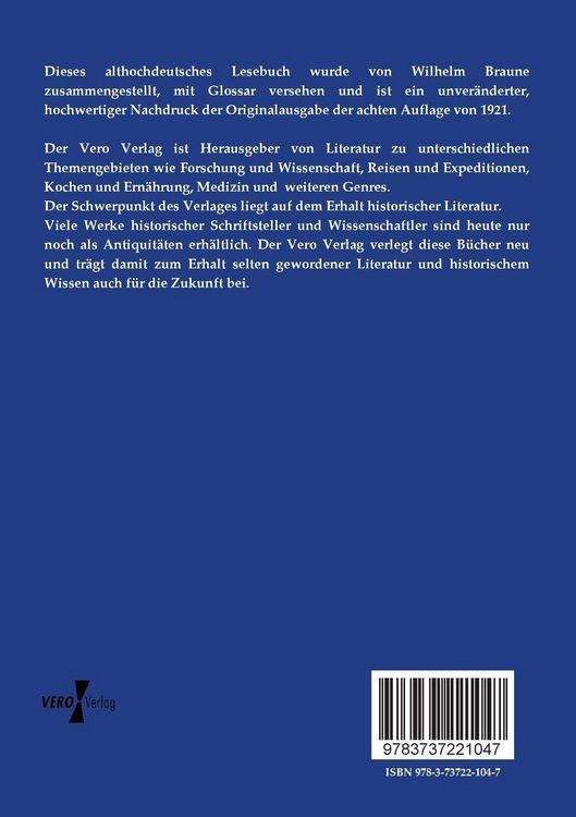 Produktbild: Althochdeutsches Lesebuch