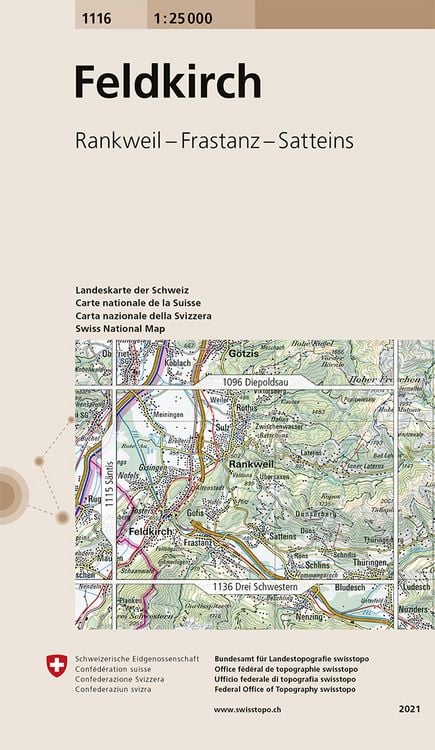 Produktbild: Swisstopo 1 : 25 000 Feldkirch