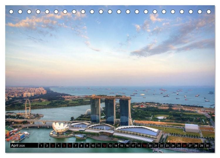 Produktbild: Singapur - Einzigartige Skylines (Tischkalender 2026 DIN A5 quer), CALVENDO Monatskalender