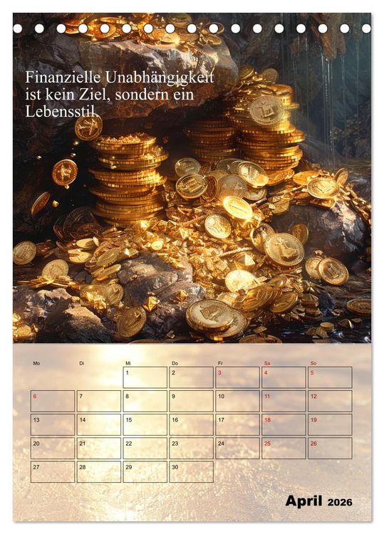 Produktbild: Der Geld-Anlock-Kalender (Tischkalender 2026 DIN A5 hoch), CALVENDO Monatskalender