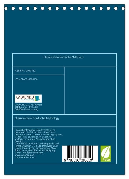 Produktbild: Sternzeichen Nordische Mythology (Tischkalender 2026 DIN A5 hoch), CALVENDO Monatskalender