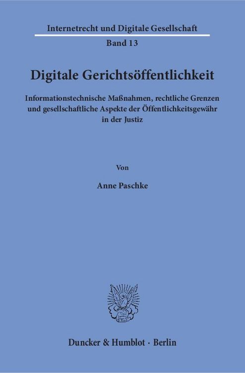 Produktbild: Digitale Gerichts&ouml;ffentlichkeit.