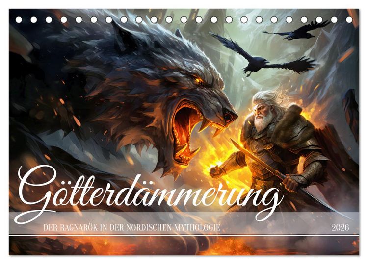 Produktbild: G&ouml;tterd&auml;mmerung - Der Ragnar&ouml;k in der nordischen Mythologie (Tischkalender 2026 DIN A5 quer), CALVENDO Monatskalender