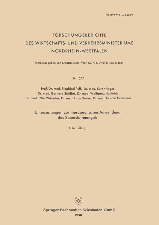 Produktbild: Untersuchungen zur therapeutischen Anwendung des Sauerstoffmangels
