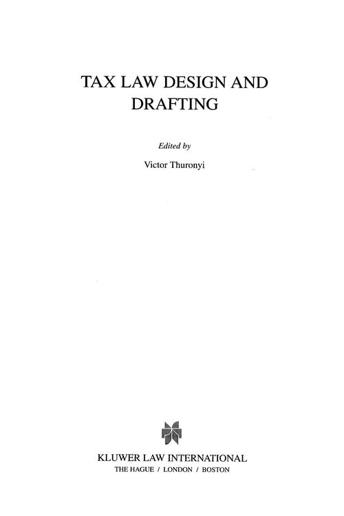 Produktbild: Tax Law Design and Drafting