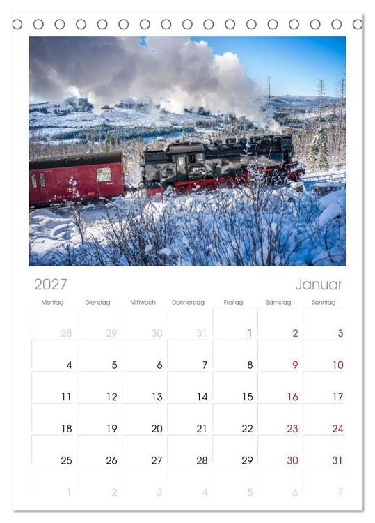Produktbild: Tischplaner 2027 - Dampflokomotiven im Harz - Eine Reise in die goldene &Auml;ra der Eisenbahn (A5 Tischkalender zum Aufstellen) CALVENDO