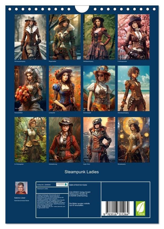 Produktbild: Steampunk Ladies (Wandkalender 2026 DIN A4 hoch), CALVENDO Monatskalender