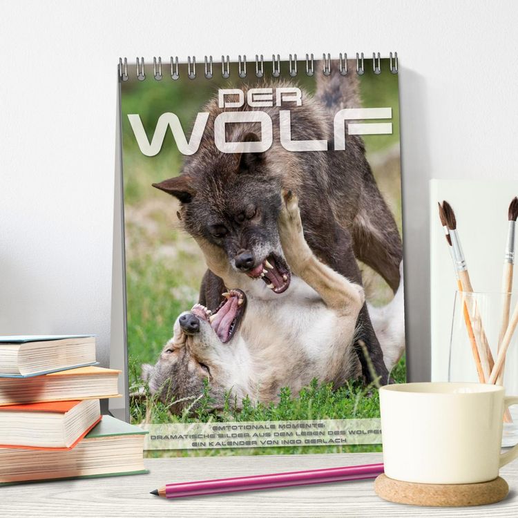 Produktbild: Emotionale Momente: Der Wolf. (Tischkalender 2026 DIN A5 hoch), CALVENDO Monatskalender