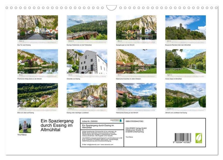 Produktbild: Ein Spaziergang durch Essing im Altm&uuml;hltal (Wandkalender 2027 DIN A3 quer), CALVENDO Monatskalender