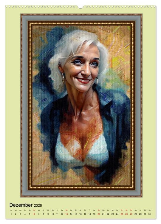 Produktbild: Das Wesentliche im Detail, Frauenportr&auml;ts in &Ouml;l gemalt (hochwertiger Premium Wandkalender 2026 DIN A2 hoch), Kunstdruck in Hochglanz